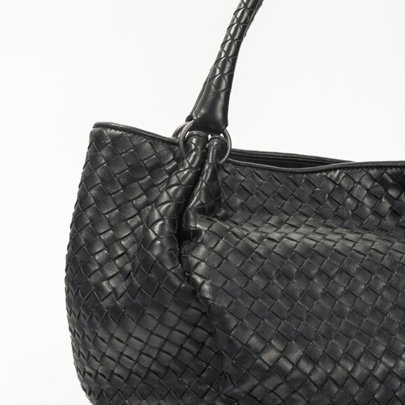 Bottega Veneta Black Intrecciato-Leather Handbag - Picture 7 of 12